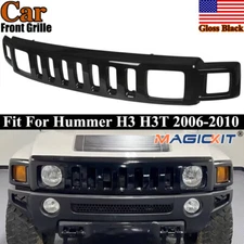 Front Bumper Grille Gloss Black For Hummer H3 H3T Alpha 2006 2007 2008 2009 2010