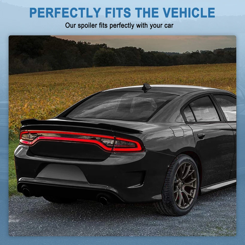 For 2011-2023 Dodge Charger Matt-black Hellcat Style SRT Rear Spoiler Wing Foto 2 de 4