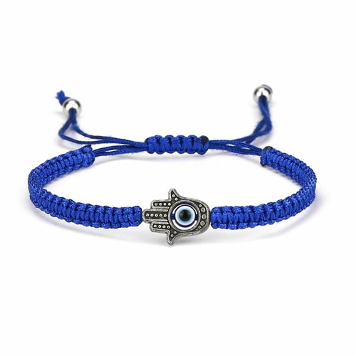 Corda portafortuna blu malocchio corda rossa fatta a mano intrecciata bracciale regolabile ingrosso - Foto 17 di 33