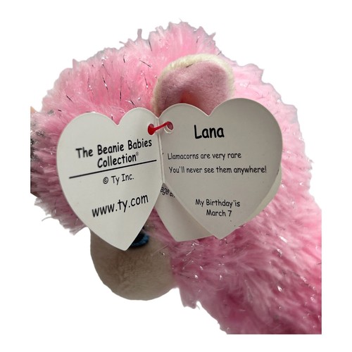 Ty Beanie Babies Lana The Llamacorn Plush Pink Stuffed Animal NEW With Tags - Picture 8 of 10