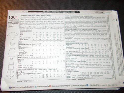 Simplicity Pattern 1381 Girls SUEDE SAYS Strappy Dress~Romper & Knit Cardigan - Picture 2 of 2