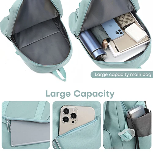 Canvas Mädchen Schulrucksack Frauen Reise Loptop Schüler Büchertasche 18" Tagesrucksack - Bild 23 von 47