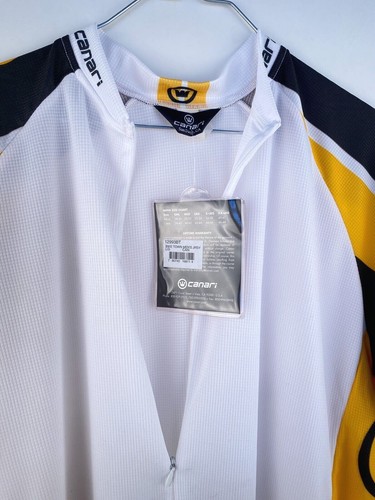 Canari Bike Town Men's Cycling Jersey Size Large NWT White Yellow - Picture 4 of 8