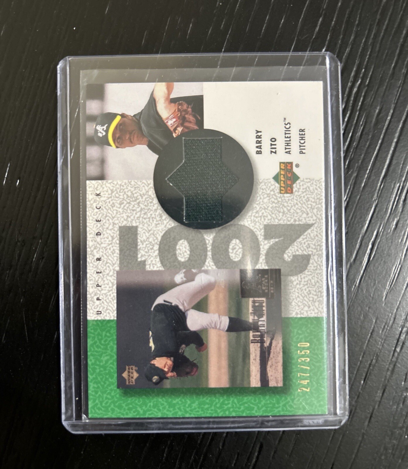 2002 Upper Deck Authentic Collection Jersey Card of Barry Zito 247/350 #R-BZ