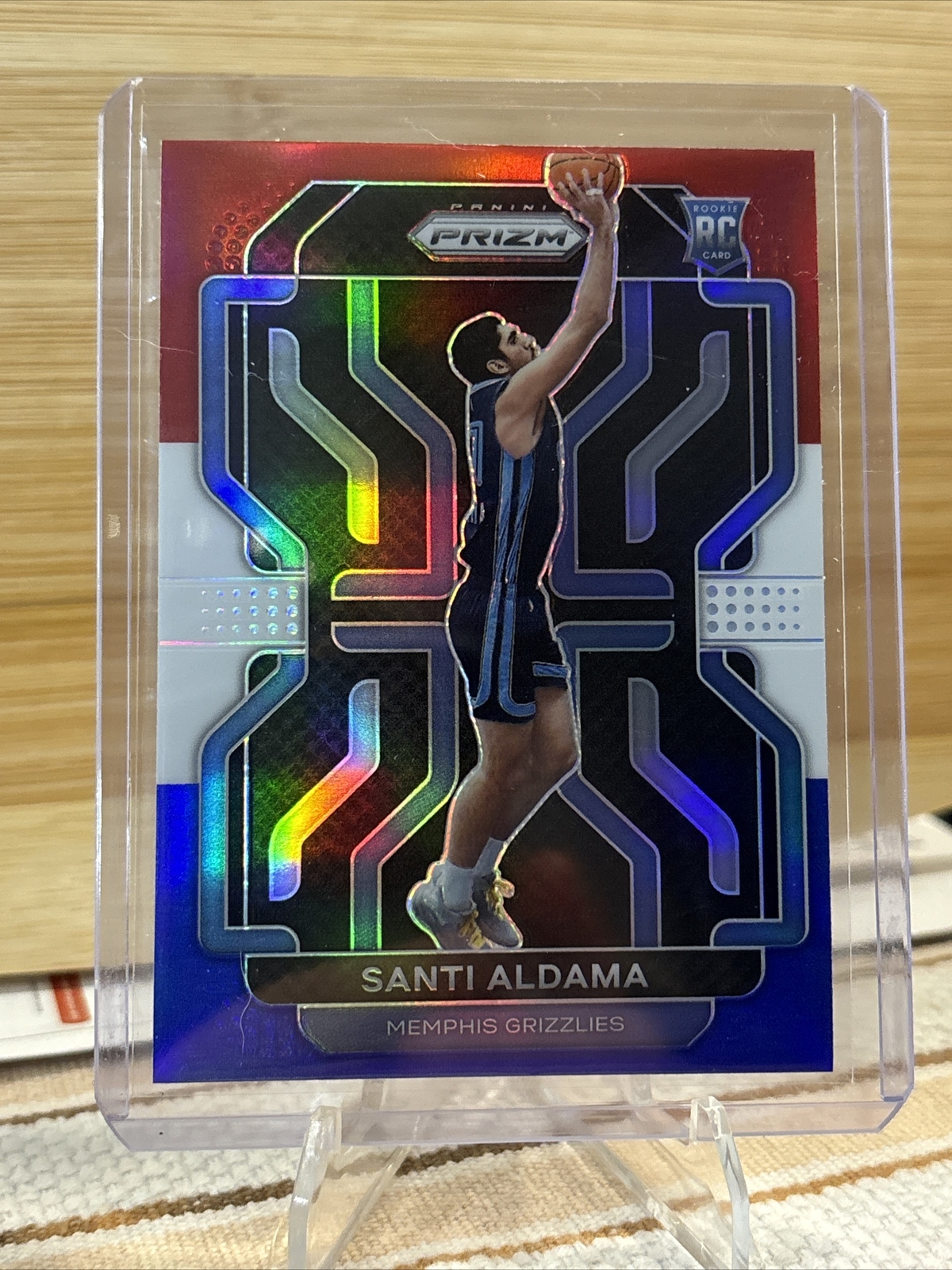 SANTI ALDAMA RED WHITE BLUE PRIZM ROOKIE MEMPHIS GRIZZLIES 2021-22 PRIZM