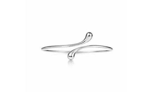 Women’s 925 Sterling Silver Smooth Tear Water Drop Cuff Open Bangle Bracelet - Picture 3 of 6