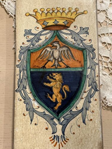 Set Of 3 Vintage Hand Painted Italian Majolica Tile Wall Plaque - Picture 3 of 16