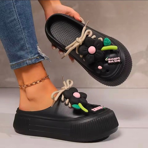 Women’s White Platform Slippers – Cute Summer Clogs, Non-Slip Slides (37–38) - Picture 9 of 9
