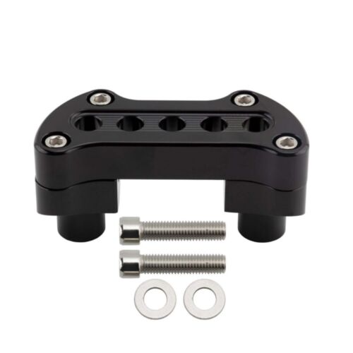1" Black Bar Handlebar Riser Top Clamp Kit For Most Harley Street bob Softail - Picture 2 of 11