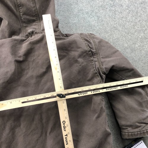 Berne Jacket Boys Medium Brown Canvas Pockets Work Fleece Sherpa Youth Kids - Picture 8 of 9