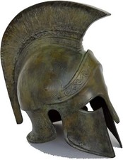 Corinthian solid bronze helmet with crest - Ancient Greek warriors