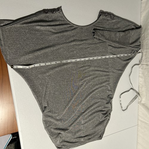 Camicia elegante casual Venus argento con pizzo XS Made In USA - Foto 10 di 12