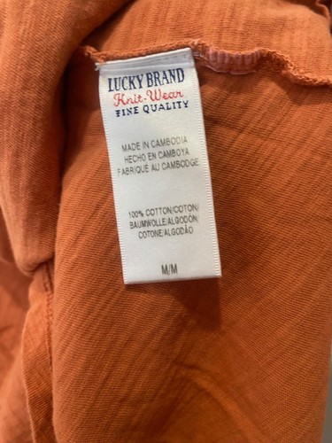 Lucky Brand Women's Medium Orange Sleeveless Boho Pocket Top - Picture 6 of 6