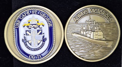 CG-71 USS CAPE ST GEORGE ''Always Victorious'' - Navy Challenge Coin 