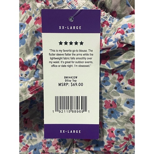 NWT Steve Madden BB Dakota White Floral Ditsy Top XXL - Bild 4 von 6