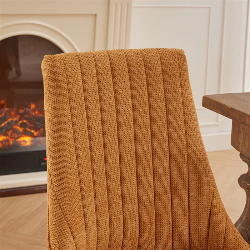 Juego de 2 sillas de comedor tapizadas de cocina sillas laterales sin brazos con patas de madera maciza Foto 3 de 4