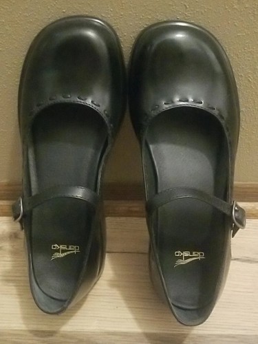 Dansko Black Leather Mary Jane Mae Dans Wedge Platform Comfort Shoes Size 9 / 40 - Picture 5 of 20