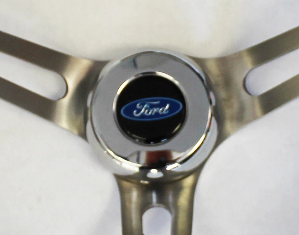 70-77 Mustang Maverick Pinto Galaxie 15" agarre madera real volante tapa Ford Foto 2 de 4