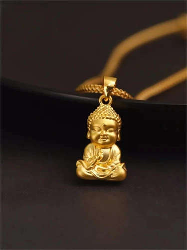 Reines 24K Gelbgold 999 Segen 3D Buddha Anhänger Herren Damen Charm Schmuck 1g - Bild 8 von 12