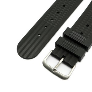Waffle-Quality-Compound-Rubber-Watch-Strap-Black-22mm