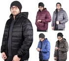 Mens Bomber Jacket Padded Warm Quilted Puffer Water Resistant Winter Hooded Coat