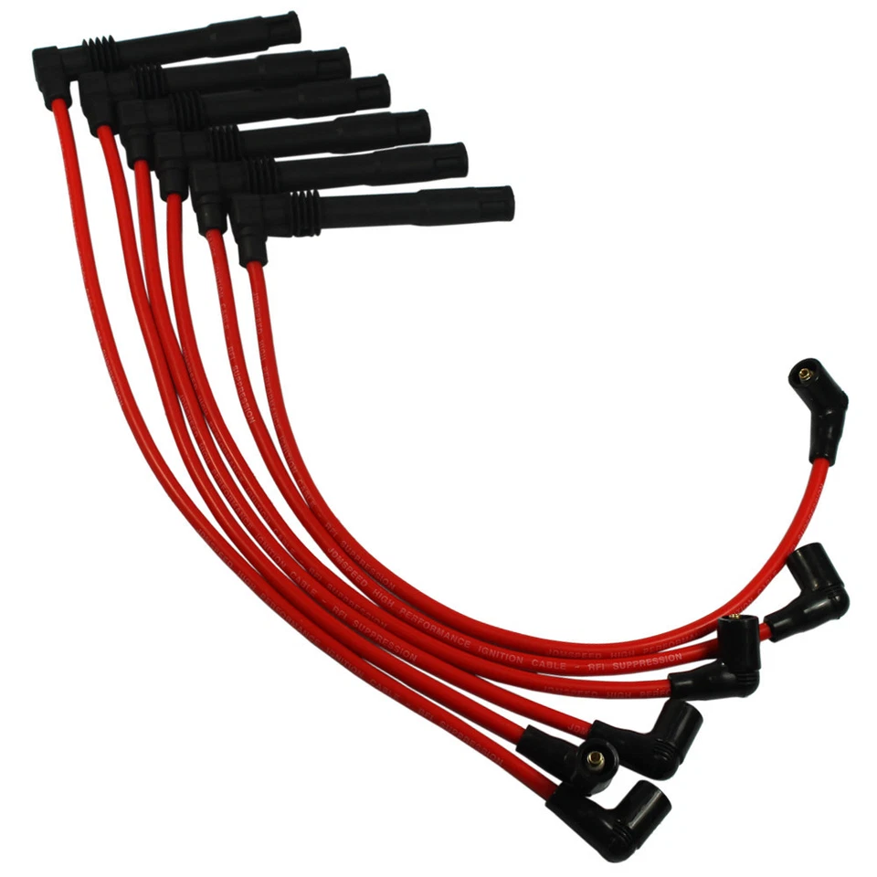 Juego de cables de bujía JDMSPEED rojo para Volkswagen Passat Audi A4 A6 2,8 L 671-6165 Foto 4 de 4