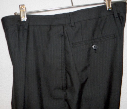 J. FERRAR men's black, pleated, cuffed, dress trousers, #38603906-5, sz. 34X32, - Picture 3 of 7