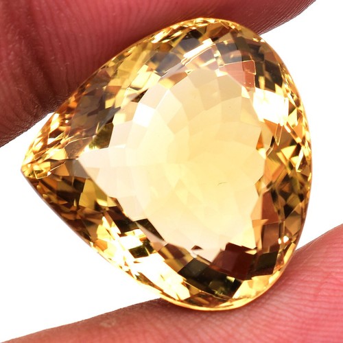 30.00 Cts VVS Natural Citrine Huge Pear Faceted Cut Untreated Certified Gemstone - Picture 3 of 7