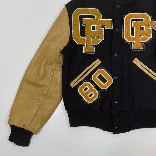 Vintage Varsity Letterman Kane Bros. Jacket Leather Wool Chicago Oak Forest HS - Picture 4 of 14