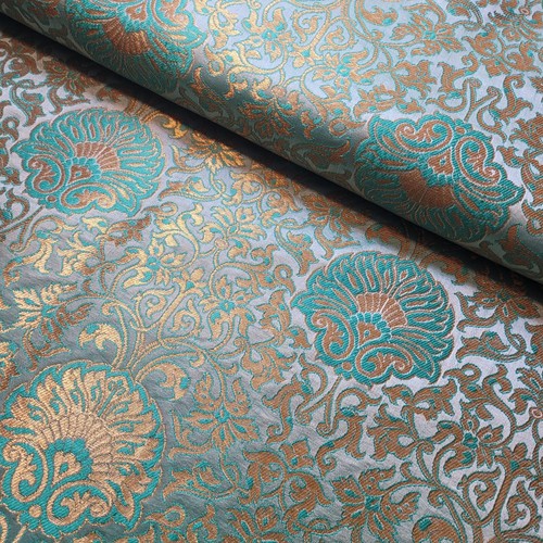 Brocade Ornamental Floral Gold Metallic Material Dress Craft Fabric 44" Meter - Picture 101 of 352