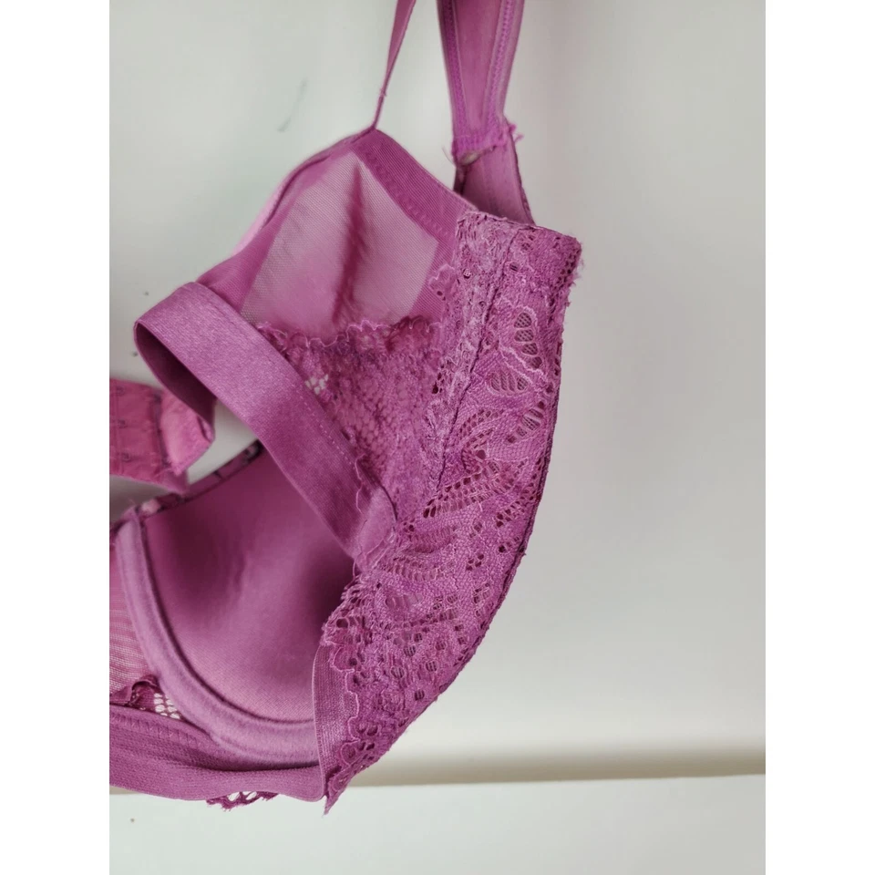 Sujetador de encaje de microfibra floral púrpura para mujer Jessica Simpson talla 38D Foto 4 de 4