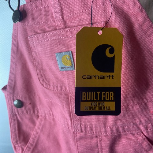 Carhartt Toddler 18M Pink Lemonade Overalls Bibs New - Picture 3 of 6