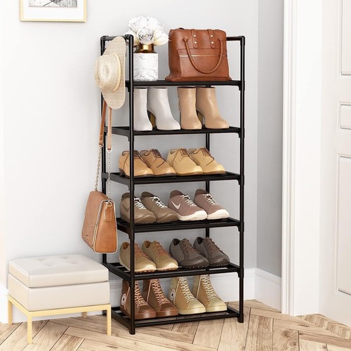 Schuhregal Schuhschrank Schuhe Organizer Möbel 6 Ablagen Robust Schwarz B631 - Bild 7 von 7