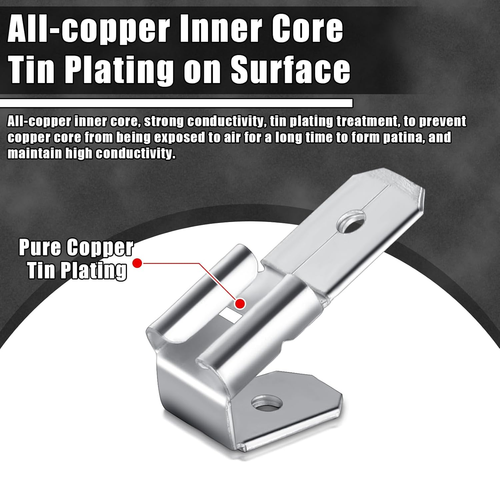 25 Pcs Double Piggyback Spade Connectors, Electrical Double Male Female Adapter, - Picture 3 of 12