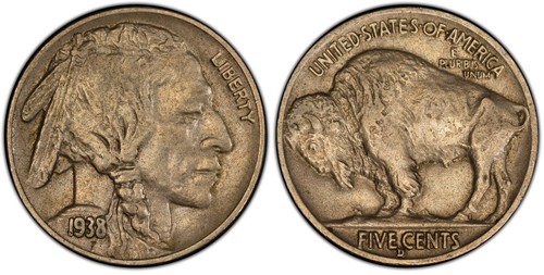 1938-D Buffalo Nickel XF-40 - Picture 2 of 4