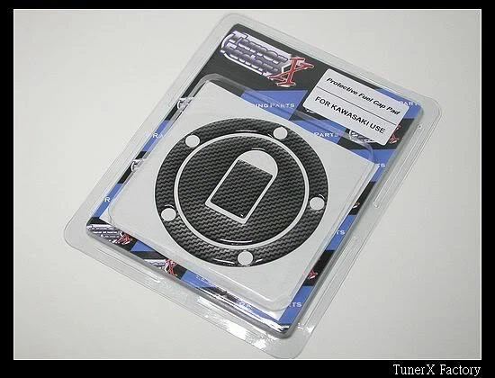 Almohadilla de tapa de combustible de carbono para Kawasaki Ninja ZX6R ZX12R ZX636 2000 2001 2002-05 2006 Foto 2 de 3