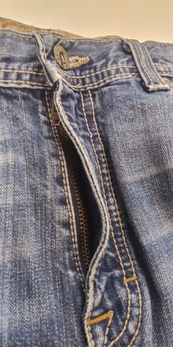 Pantalones de mezclilla BKE para hombre 32x32 Tyler azul corte bota punto grueso desteñido desgastado  - Imagen 7 de 12