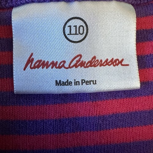 Hanna Andersson Sz 5 110 Striped Playdress Daydress Pink Graden Favorite Purple - Picture 3 of 6
