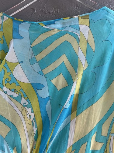 Vintage Silk Pucci Tunic Dress Handkerchief Top Y2K One Size Mini Sleeves *READ* - Picture 20 of 24
