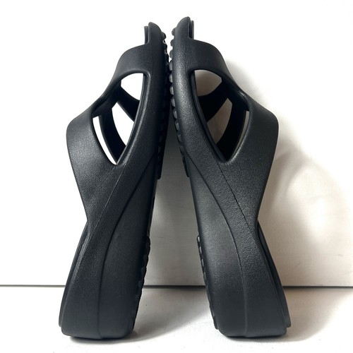 Crocs Dual Comfort Sandals Women's Sz 11 Black Wedge Slip On Casual Summer Slide - Picture 5 of 10