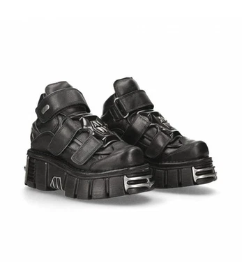 Bottines New Rock Avec Fermetures Velcro Et Quincaillerie Métallique M.285-S1 - Photo 1/4