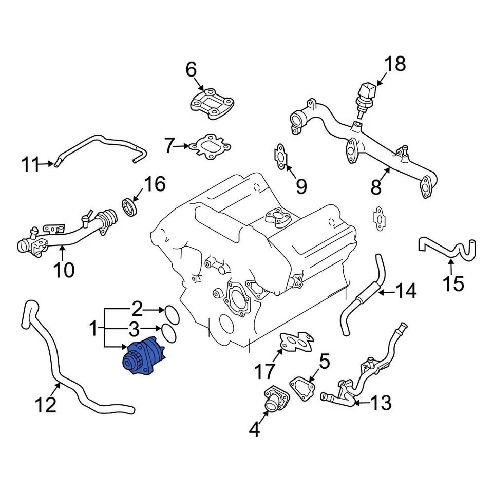 For Infiniti G35 2003-2007 Infiniti B1010AL50B Engine Water Pump Foto 4 de 4