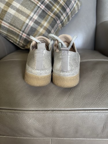 CLARKS BARLEIGH SILBER LEDER SCHNÜRSCHUHE SNEAKER... GRÖSSE 5. - Bild 3 von 7