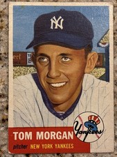 EX 1953 Topps - Tom Morgan #132 Bio Information is Black