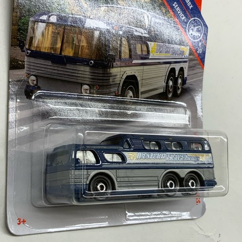 Matchbox Service Series 1955 GMC Scenic Cruiser Bus Blue & Silver 3" Diecast - Picture 8 of 8