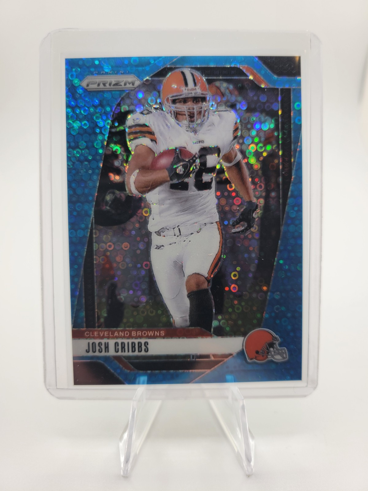 2024 Panini Prizm No Huddle - Josh Cribbs - Blue Disco /99 - Cleveland Browns