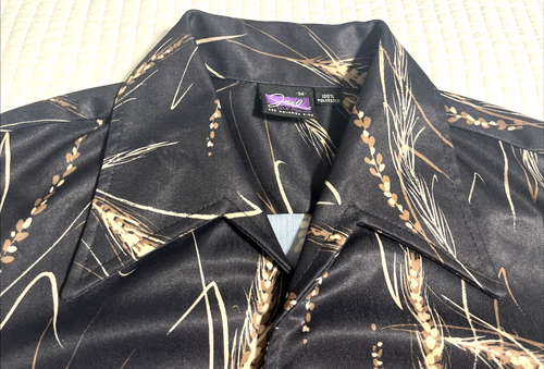 Camicia discoteca vintage Joel Calofornia uomo med "shock di grano" manica lunga bottone - Foto 6 di 10