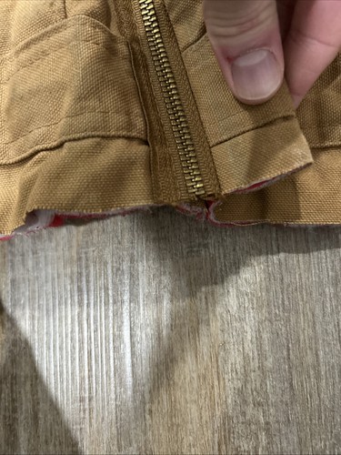 Vintage Carhartt Cropped Detroit Jacket Insulated Brown USA Size L - Picture 9 of 19