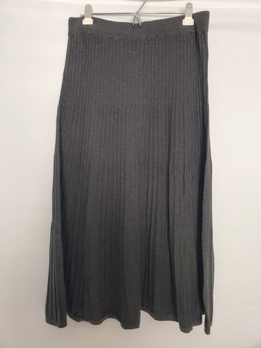 Ophelia Roe Dark Gray Long Pleated Sweater Skirt A-Line Women's XL NWT - 第 4/8 張圖片