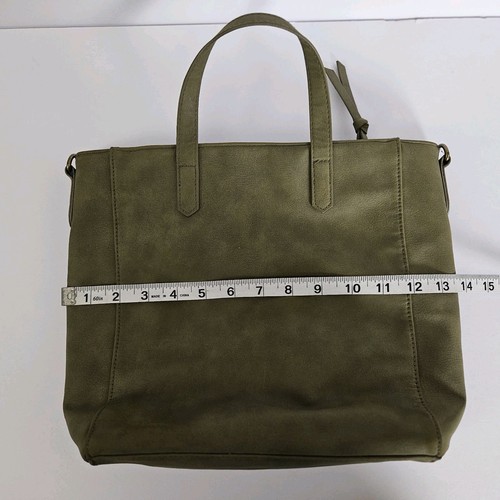Schultertasche Urban Threads olivgrün Wildlederimitat Griffe und Schultergurt - Bild 24 von 24
